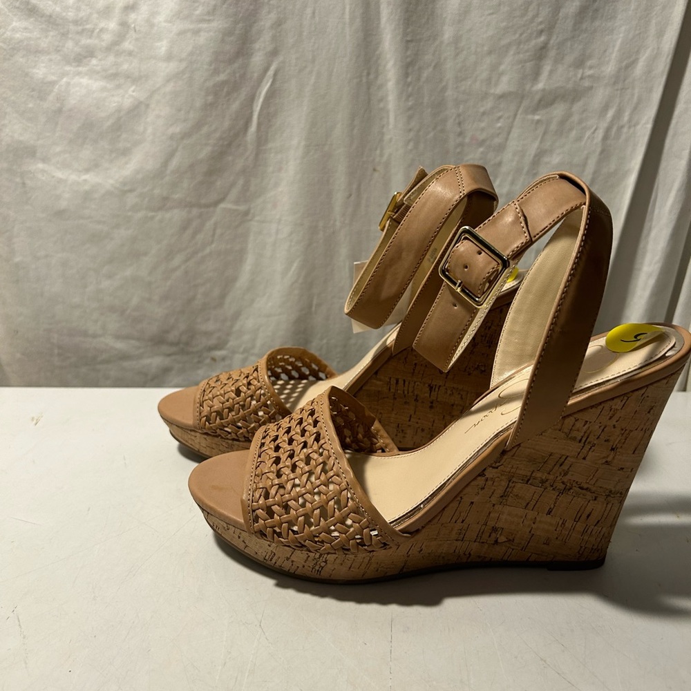 Jessica Simpson tan platform sandals ankle strap various sizes all NWT